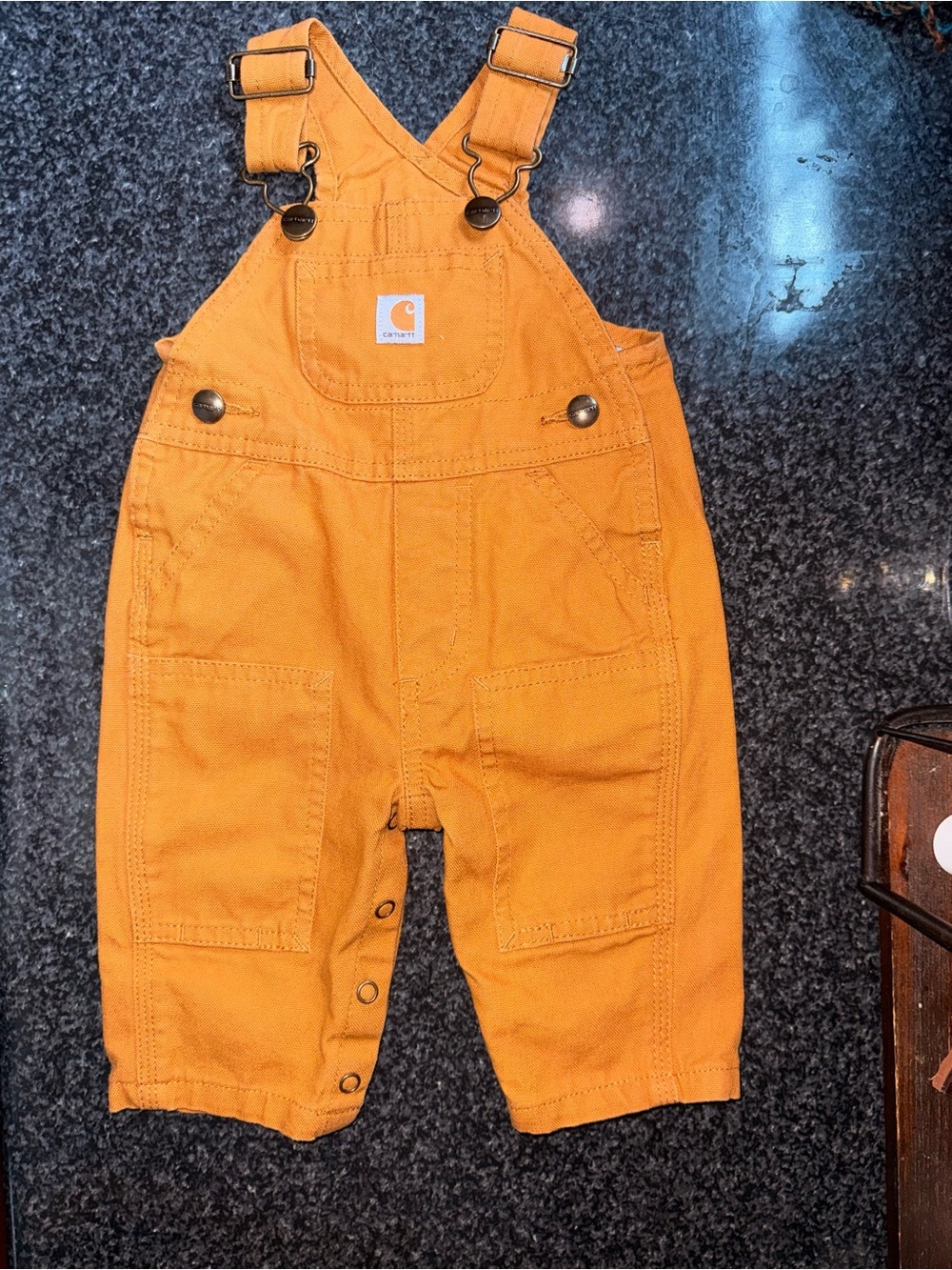 Carhartt Kids Orange Canvas Overalls with Adjustable Straps